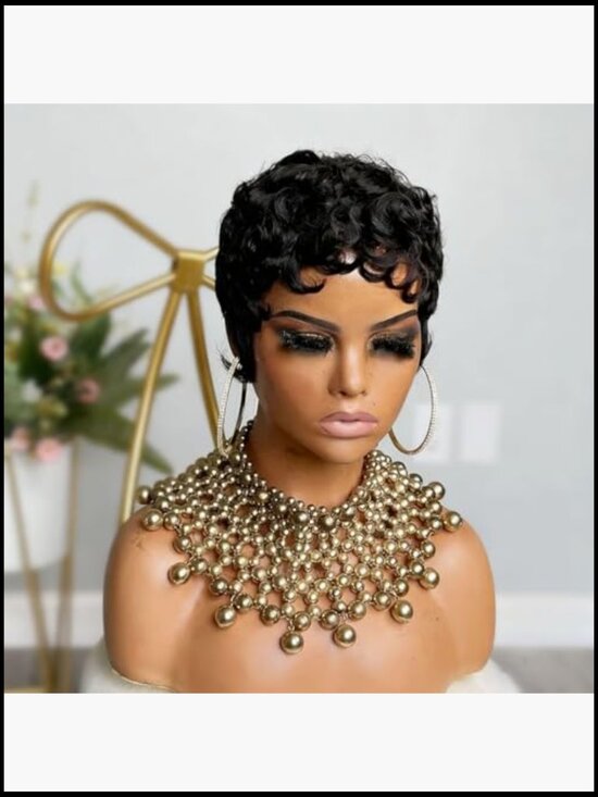 Short Pixie Cut Human Hair Wig Glueless Wear and Go Full Machine Made Daily Use main image 6